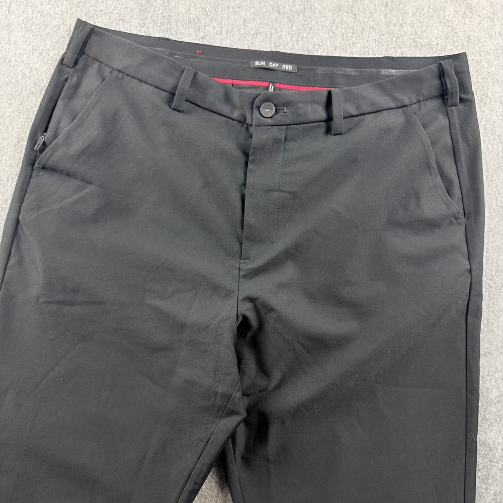 Sun Day Red Mens Black Performance Golf Pants 36x30(36x29) Dynam 5 Pocket